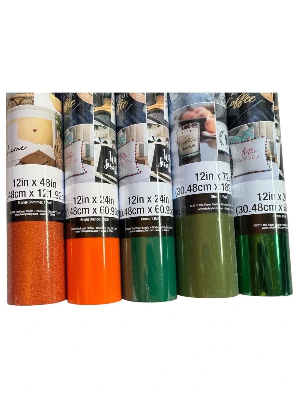 The Paper Studio Vinyl & Iron-On Bundle 5 Rolls New HTV Removable Foil Shimmer